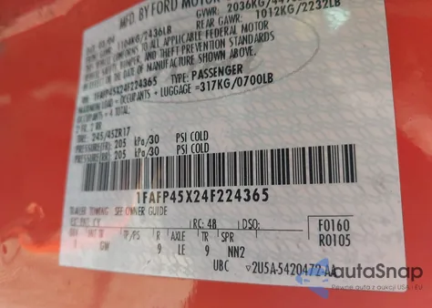 2004 Ford Mustang Gt from USA, damaged, VIN 1FAFP45X24F224365